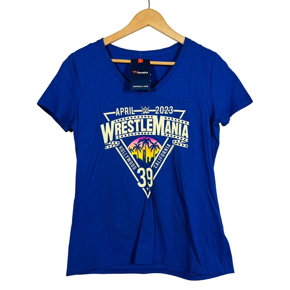 NEW! Fanatics Wrestlmania Cap Sleeve Tee 2023 Hollywood 39th - M